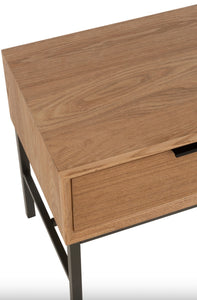 Table de Chevet en bois naturel et métal