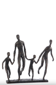 Sculpture Famille en résine noir