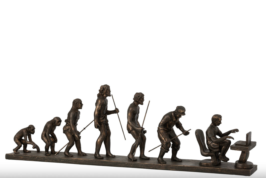 Sculpture Evolution de l’Homme en résine bronze