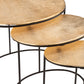 Set 3 Tables Gigognes Martelé doré & métal noir