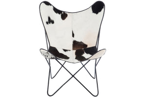 Fauteuil papillon Butterfly en peau de vache