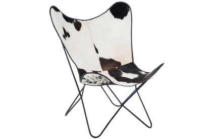 Fauteuil papillon Butterfly en peau de vache
