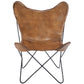 Chaise Lounge Cuir/Metal Cognac
