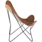 Chaise Lounge Cuir/Metal Cognac