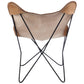 Chaise Lounge Cuir/Metal Cognac