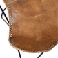 Chaise Lounge Cuir/Metal Cognac