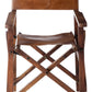 Chaise de régisseur pliable en bois et  cuir