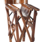 Chaise de régisseur pliable en bois et  cuir