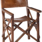 Chaise de régisseur pliable en bois et  cuir