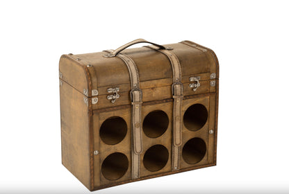 Valise Bouteille de Vin en bois beige