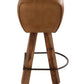 Tabouret de Bar en cuir & bois de manguier