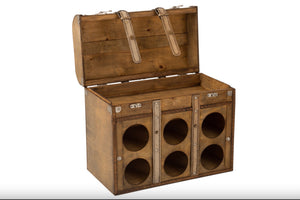 Valise Bouteille de Vin en bois beige