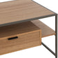 Meuble TV en bois naturel et métal noir