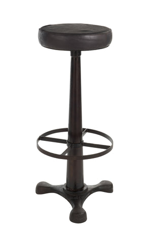 Tabouret de Bar en cuir noir