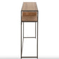 Console en bois naturel et métal noir