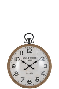 Horloge à gousset boule bois et métal ''Grand Hotel''