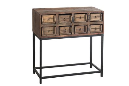 Console 8 Tiroirs en bois recyclé