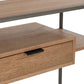 Console en bois naturel et métal noir