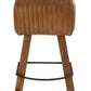Tabouret de Bar en cuir & bois de manguier