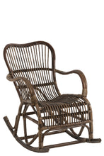 Charger l&#39;image dans la galerie, Rocking Chair en rotin marron
