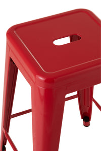 Tabouret Bistrot métal rouge