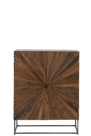 Armoire en bois naturel & métal noir