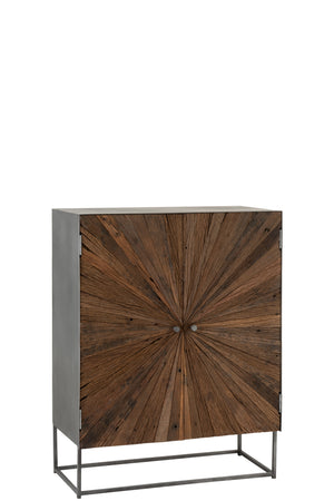 Armoire en bois naturel & métal noir