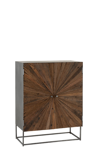 Armoire en bois naturel & métal noir