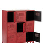 Armoire en métal 9 Portes Vert / Rouge