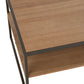 Meuble TV en bois naturel et métal noir