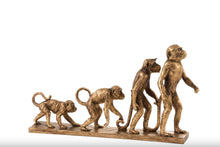 Charger l&#39;image dans la galerie, Sculpture Singe Evolution en résine doré
