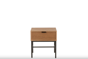Table de Chevet en bois naturel et métal