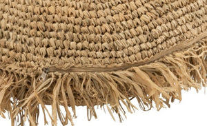 Coussin rond en raphia