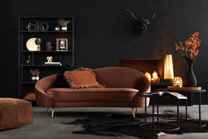 Sofa en velours & pieds en métal (3 Coloris)