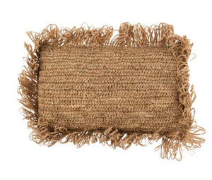 Coussin rectangulaire en raphia