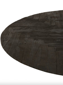 Table Ronde en bois flotté noir