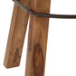 Tabouret de Bar en cuir & bois de manguier