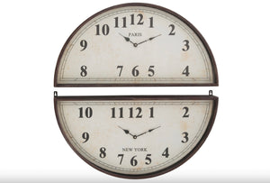Horloge en 2 parties Paris New-York