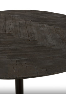 Table Ronde en bois flotté noir