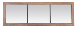 Miroir Allongé 3 Bandes bois et métal usé