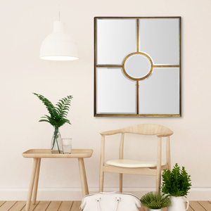 Miroir Fenêtre doré