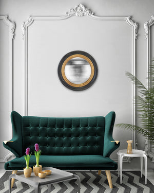 Miroir Sorcière Convexe noir et doré (2 Formats)