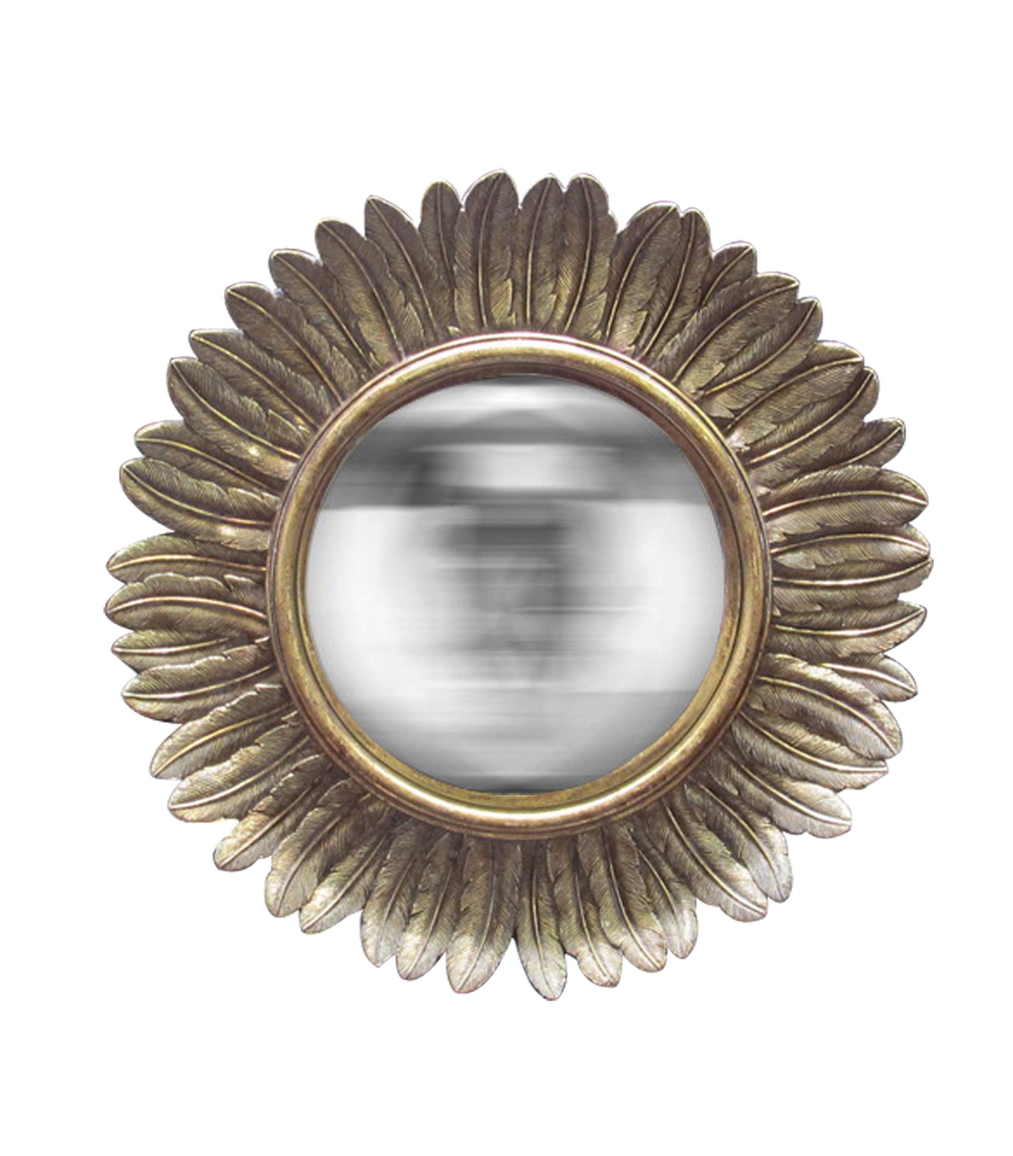 Miroir doré Convexe Plumes (2 Formats)