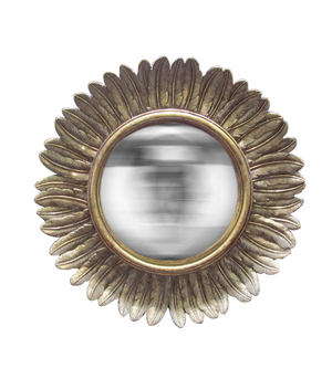 Miroir doré Convexe Plumes (2 Formats)